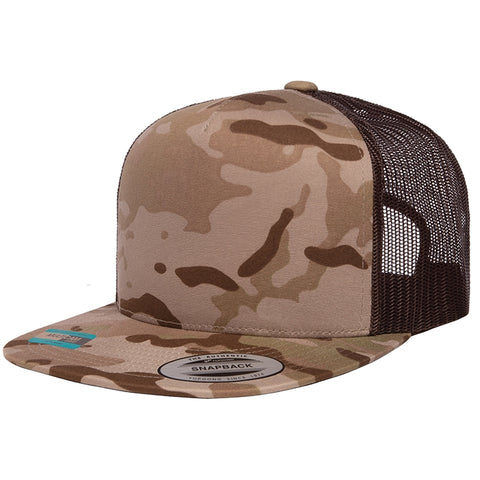 Custom Embroidered YP Classics 6006 · Five Panel Multicam Classic Trucker