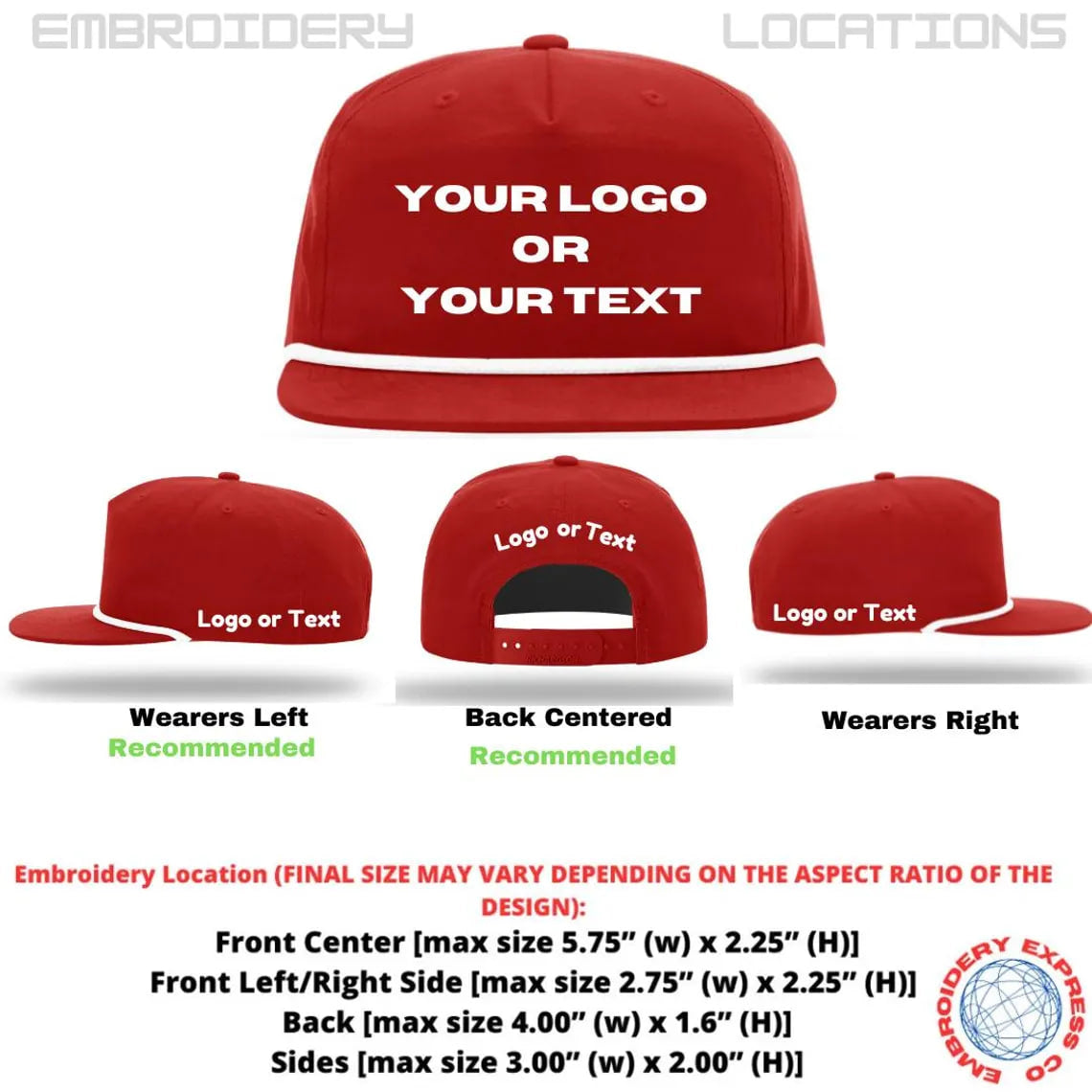 256 Umpqua Rope Hats, Custom Embroidery Hats, Five-panel Flat Bill Hats, Snapback Hats, Personalized Richardson Umpqua Hats